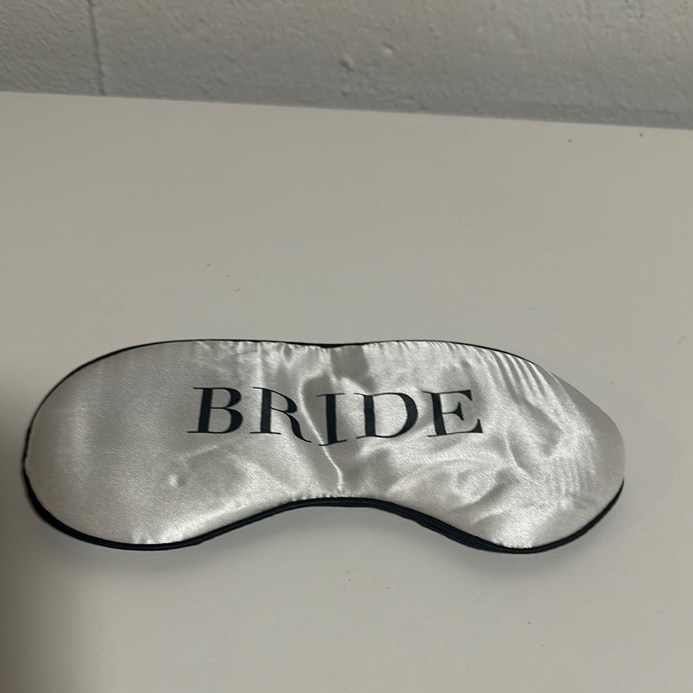 Bride Sleep Mask in Silver and Black